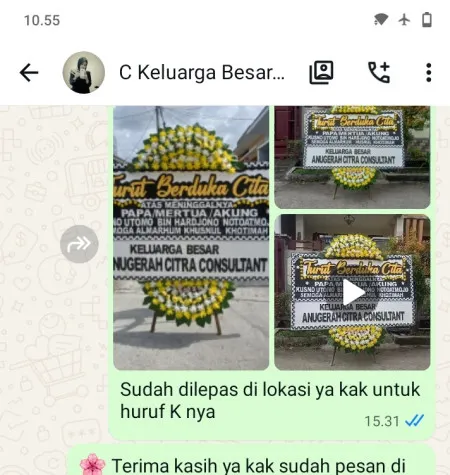 Pengiriman Papan Bunga Duka Kadibolo Wedi