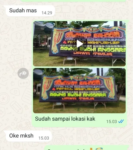 Pengiriman Papan Bunga Kadibolo Wedi